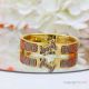 High Quality Copy Hermes Clic-Clac H Bracelet Orange Printed Enamel Gold Metal (2)_th.jpg